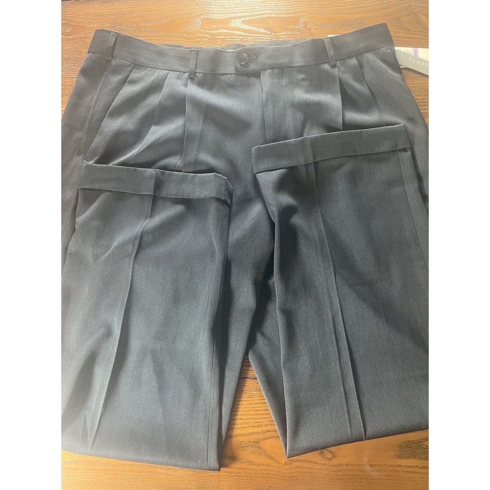 NEW Men's Perry Ellis Portfolio Travel Luxe Pleated Dress Pants 38 x 30 Twilight